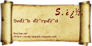 Sváb Árpád névjegykártya